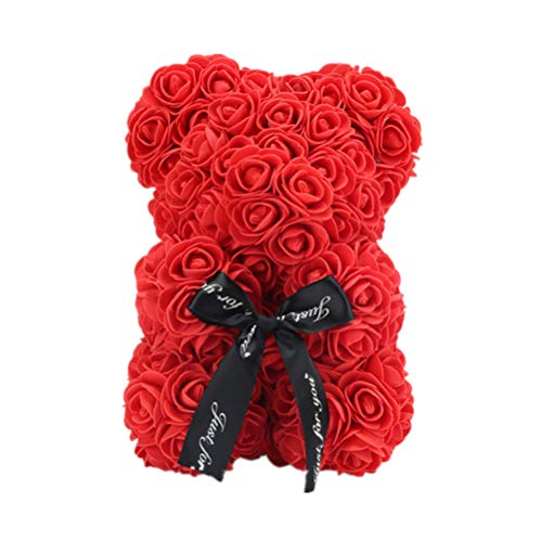 LIOOBO Rose Bear Hug Bear Artificial para Siempre Aniversario Cumpleaños Valentines Gift...