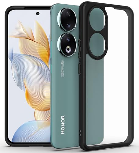 Image of KAPAVER Hybrid Clear Back Cover Case for Honor 90 | Protective Shockproof Cleare Hard PC Soft Flexible Black TPU Cover