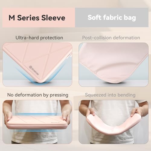Image of Smatree M34TP Hard Protective 13 inch Laptop Sleeve Case for Apple /HP /DELL | Compatible for Apple MacBook Air Retina /MacBook Pro 2022, HP Chromebook x360, DELL Latitude /XPS, ASUS Zenbook,Pink(X8026TP)