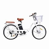 電動アシスト自転車 5段階アシスト 続行距離130km シマノ6段変速 大容量10AHバッテリー 36V350W 自転車 トルクセンサー搭載 盗難防止 通勤 通学 軽量 耐震性 頑丈性 公道走行可能 最新発表 (white)