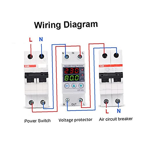 Voltage Protector Onder spanning stroom Protector SVP-916 220v 40A Protector Intelligent Multi-Function Adjustable White, spanning en stroom Calibrator - Image 3