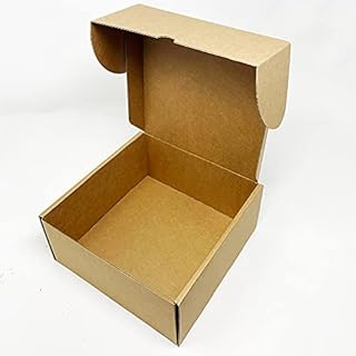 Pack of 10  200 mm x 200 mm x 90 mm Small Kraft Box Cardboard Packing Boxes Royal Mail Small Parcel Gift Krafting Mailing Posting Shipping Brown