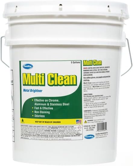 ComStar Multi Clean, 5 Gallons, Stainless Steel & Aluminum Brightener, Powerful Rust & Stain Remover, Non-Staining & Odorless Formula, Wheel Accessories & Metal Parts (05-065)