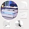 Table Basse LED Réglable En Hauteur - 100x50x45 Cm Avec 2 Tiroirs & Tabourets | Plateau Brillant, Charge 50 Kg | Multifonction Salon