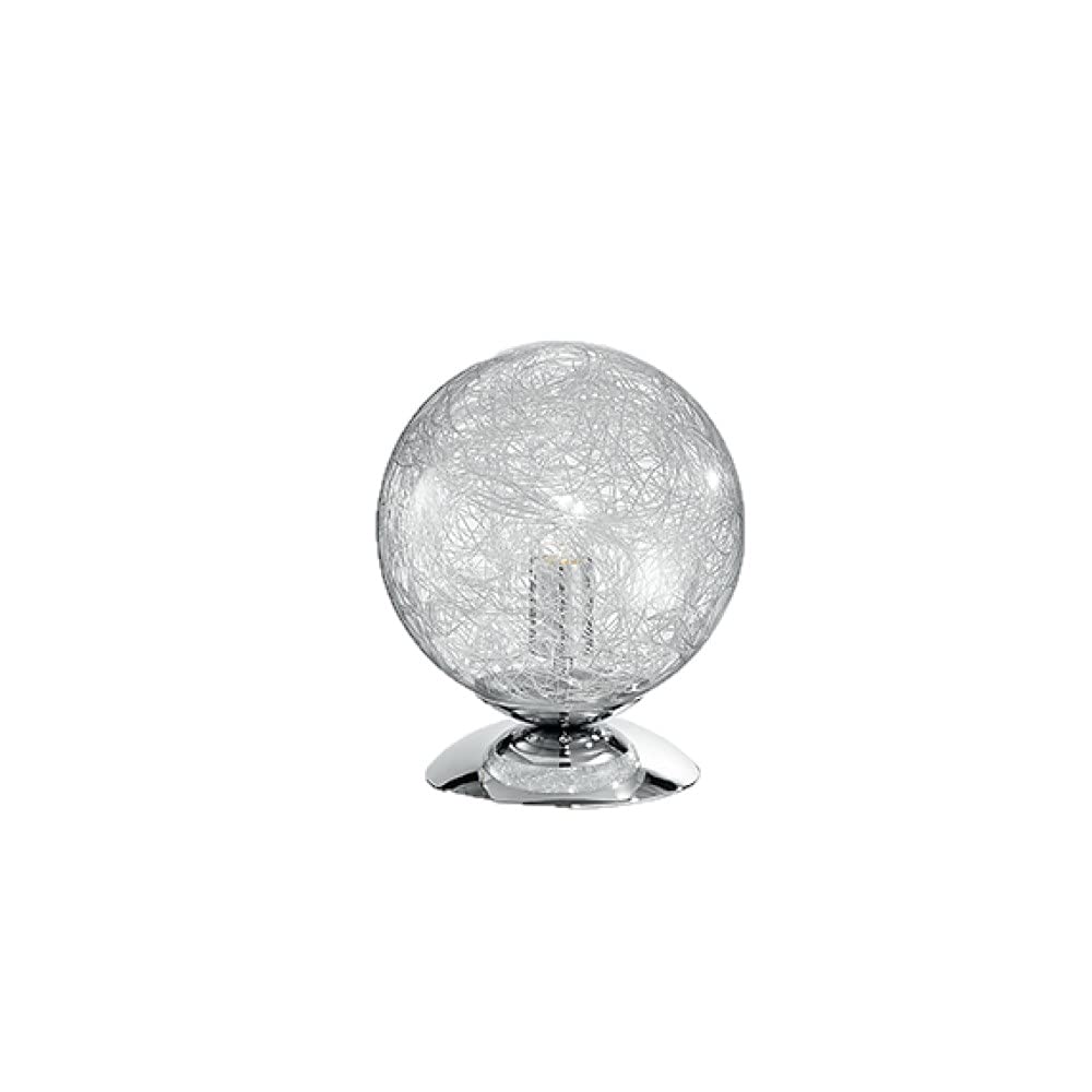 Luce Ambiente e Design Lampada da tavolo in vetro con fili in alluminio decorativi 29x25 cm. (1xE27) - VENERE