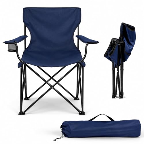 Image of Portable Folding Camping Chair | Foldable Nylon Fabric Outdoor Chair | Lightweight Travel Chair for Fishing, Beach, Picnic, Garden & Outdoor Use