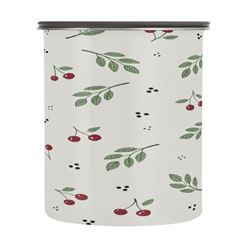 Contenedor de Café Kigai Cherries Leaves 30 oz Acero Inoxidable