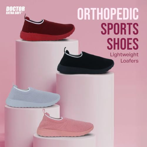 Image of DOCTOR EXTRA SOFT Lightweight Memory Foam Women's Shoes | Walking,Gym,Training,Running,Casual,Sports,Athletics| Stylish,Flexible,Comfortable| Slip-On,Loafers,Lace-Up,Sneaker for Ladies & Girls D-1004