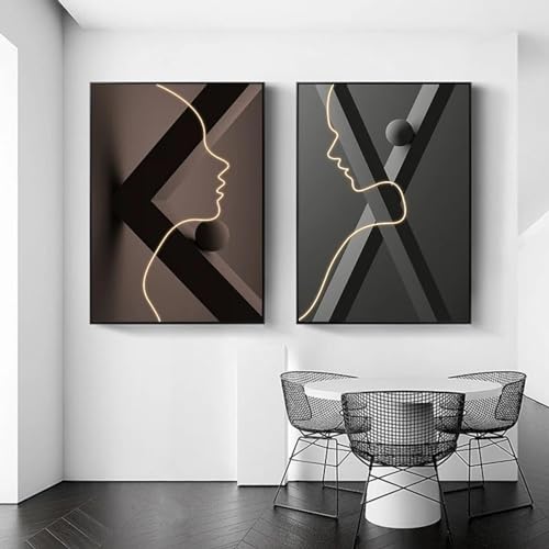 Impression sur toile géométrie colorée KEBIA 50x70cm pour décoration salon