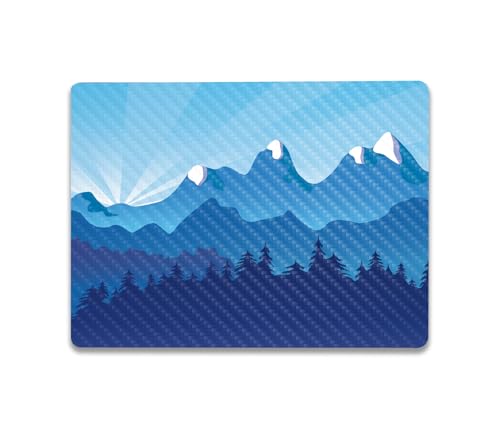Image of MightySkins Carbon Fiber Skin Compatible with Microsoft Surface Laptop Go 3 (2023) Full Wrap Kit - Blue Mountains | Protective Durable Textured Carbon Fiber Finish | Made in The USA