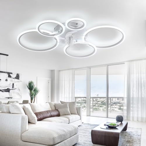 Ventilateur de plafond 6 vitesses silencieux doté de LED d'intensité variable