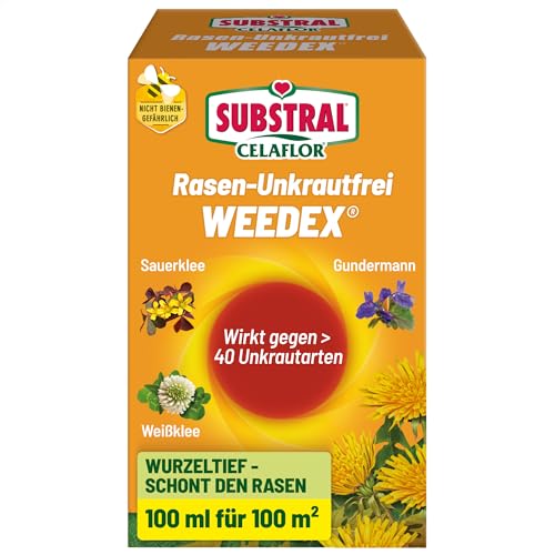 Celaflor Rasen-Unkrautfrei Weedex, Unkrautvernichter zur Bekämpfung von Unkräutern im Rasen, 100 ml Konzentrat