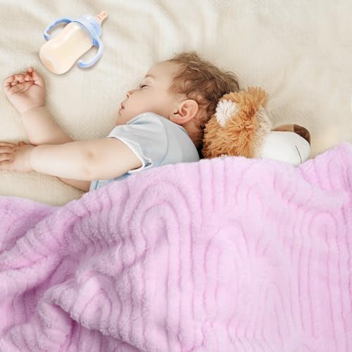 Image of Ultra Soft Fleece Baby Blanket,Swaddle & Receiving Blankets for Newborn Infant, Lightweight Breathable Nursery Nap Blanket for Crib Stroller, for Boys & Girls Rainbow 30 inchx40 inch Purple