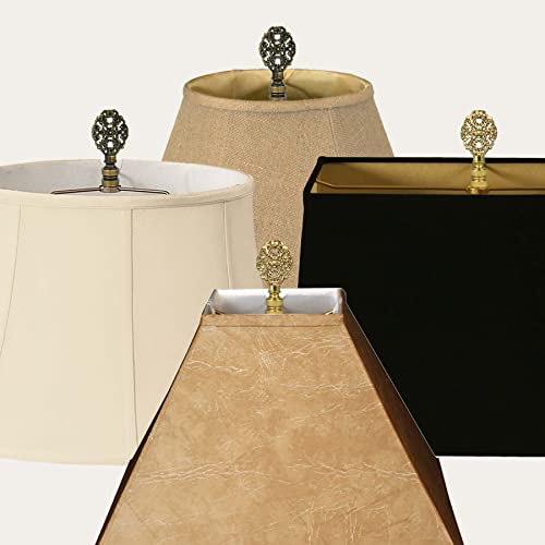 Image of Royal Designs, Inc. Oval Filigree Finial for Lamp Shade, Polished Brass - Pack of 2
