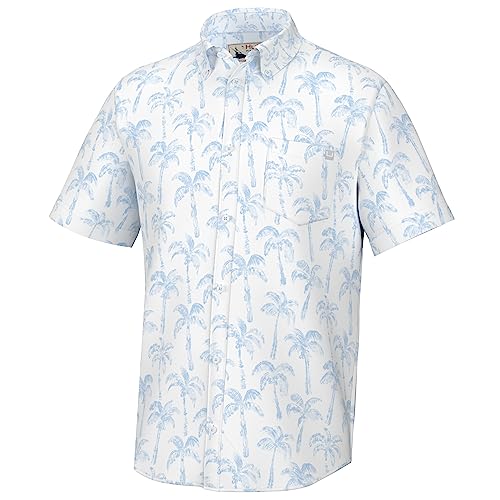 Kona Pattern Short Sleeve Fishing Button Down Shirt for Men
