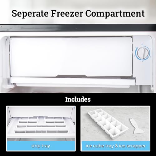 Image of Igloo 2.6 Cu.Ft Mini Fridge with Freezer- Single Door Compact Refrigerator with Glass Shelves for Homes, Dorms & Offices- Keep Snacks, Drinks & Frozen Foods Cool with Temperature Control Fridge- Black