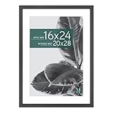 MCS Studio Gallery 20x28 Matted Poster Frame with 16x24 Picture Display, Black Woodgrain Vertical & Horizontal Wall Hanging Large Picture Frame for Photos, Posters & Art Prints (1-Pack)