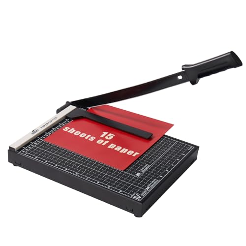 Image of ISDIR 12 Inch Paper Trimmer with Automatic Security Safeguard and Side Ruler for A4, Craft Paper, Label, Photo and Cardstock - Ideal for Scrapbooking and DIY Projects(Black) (12 inchBlack5)