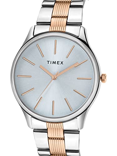 Image of TIMEX Analog Watch for Man with Blue Round Dial & Multicolor Stainless Steel Bracelet Band Water Resistant Men's Wrist Watches - TWTG73SMU03