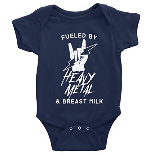 Image of GKrepps Heavy Metal & Breast Milk Baby Boy Girl Onesie Newborn Organic Bodysuit Romper