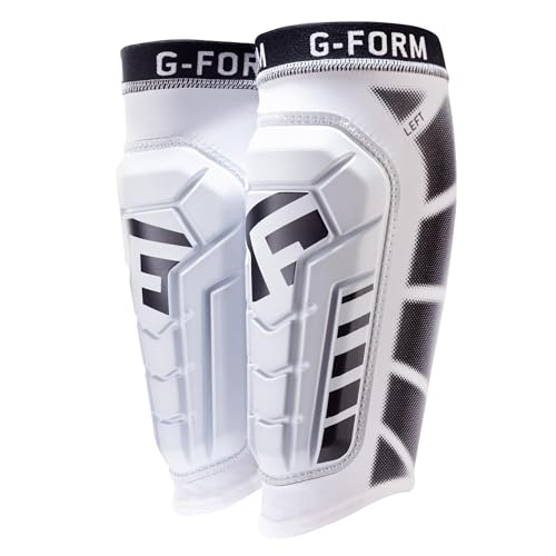 G-Form Pro-S Vento Soccer Shin Guard - Machine-Washable Performance Shin Guards - Flexible SmartFlex Pads - Lightweight, Low-Profile Soccer Gear - White, Adult Large by G-Form - Used condition - US$30.00