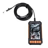 OPPWONG Industrial Endoscope, 8mm 1080P Dual Lens Endoscope, 4.3 Inch IPS Screen Camera with IP67 & 5m Cable, 8 LED Lights, Ideal for Sewer Pipe Inspection