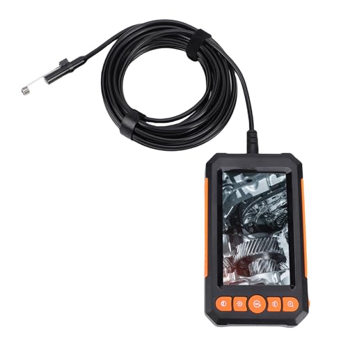 OPPWONG Industrial Endoscope, 8mm 1080P Dual Lens Endoscope, 4.3 Inch IPS Screen Camera with IP67 & 5m Cable, 8 LED Lights, Ideal for Sewer Pipe Inspection