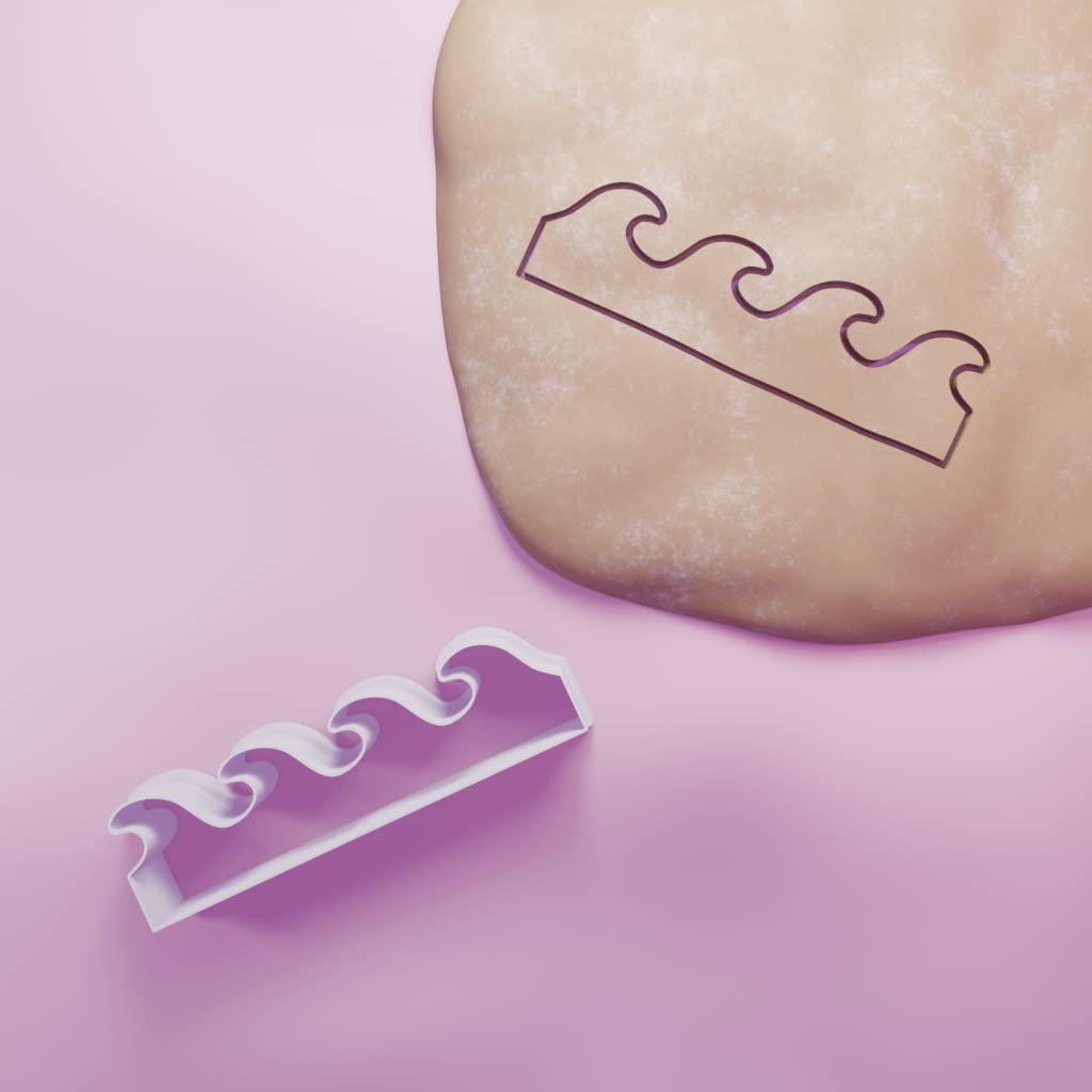 Wave Pattern Cookie Cutter - 3 Sizes, White, 10cm - Image 2
