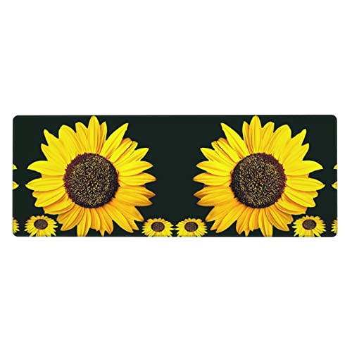 Tapis de souris de jeu tournesol XXL idéal pour le télétravail et le bureau