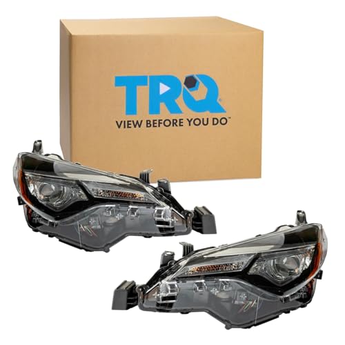 Image of TRQ 2 Piece Headlight Assembly Set Driver & Passenger Side Compatible with Toyota Corolla L LE LE Eco 2017-2019 With LED Daytime Running Lights With Bi-LED TO2502249 TO2503249 8111002M70 8115002M70