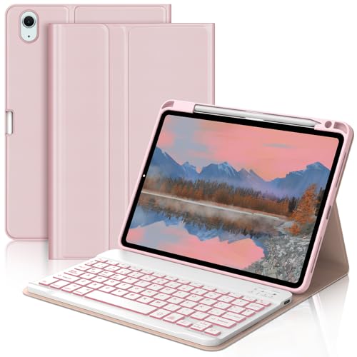 Funda con teclado iPad Air 11 M4 M3 M2 bluetooth español rosa