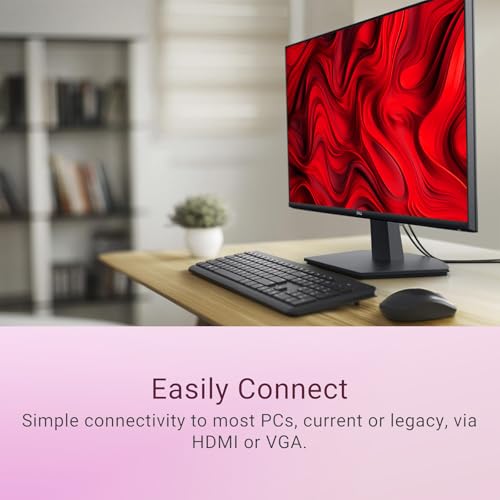 Image of Dell 27 inch Monitor, FHD (1920 x 1080), 100Hz, IPS Panel, AMD FreeSync, 5ms, VESA, Low Blue Light, Flicker Free, Anti-Glare, HDMI & VGA, Comfortview Plus, Ultra-Thin bezels, Tilt Adjustment, Black
