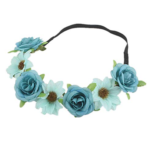 4 Fasce Per Capelli A Fiore Hawaiano - Coroncine Di Rose In Stoffa, Regolabili Per Matrimoni E Feste - 3