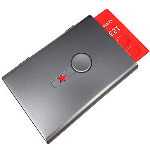 Preisvergleich Produktbild Reddington® Visiten Karten Etui Vegas, Visiten Karten Mappe, Visiten Kartenhalter, Visitenkarten Etuis bis 0,5mm Farbe Anthrazit