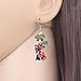 DOWAY Acrylic Cute Japanese Kawaii Kimono Dress Parasol Twins Doll Earrings Dangle Drop Fashion Jewelry for Women Charm Party Gift (Rose)
