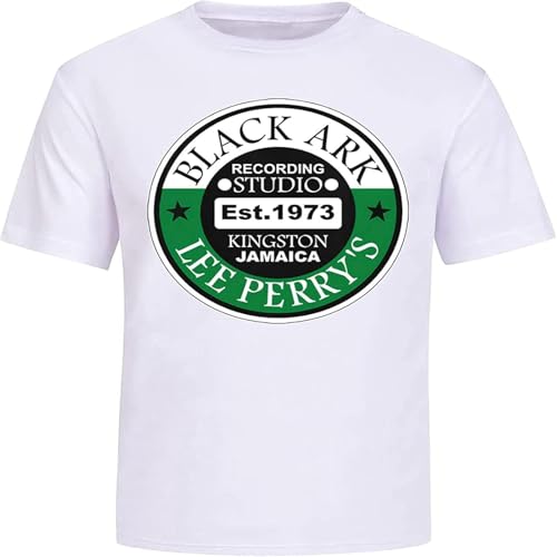 Photo de Lee Scratch Perry T-Shirt Ark Recording Studio Reggae Vinyl Records 45'S Tees Unisex Men Tees White XXL