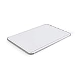 KitchenAid Classic Plastic Cutting Board with Perimeter Trench and Non Slip Edges, Dishwasher Safe, 12 inch x 18 inch, White and Gray