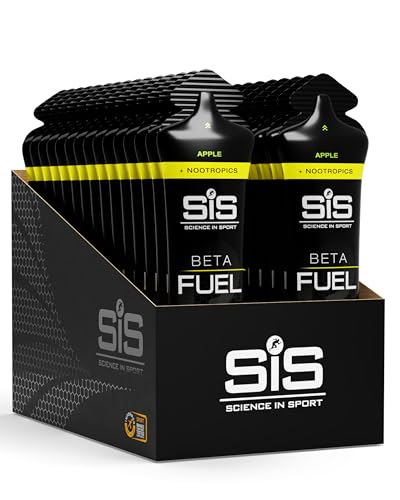 Science in Sport BETA Fuel + Nootropica Gel 30 x 60ml Apfel - Energiereich mit 40g Kohlenhydrate, Ideal geeignet für Ausdauersportler