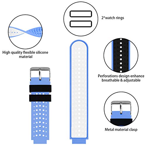 Image of Band Compatible with Garmin Forerunner 235, Soft Silicone Replacement Watch Band Strap Wristband for 220 /230 /235 /620 /630 /735XT /235 Lite Smart Watch for Women Men
