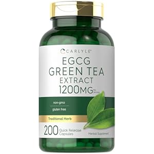 Carlyle EGCG Green Tea Extract Supplement | 1200mg | 200 Capsules | Non-GMO and Gluten Free