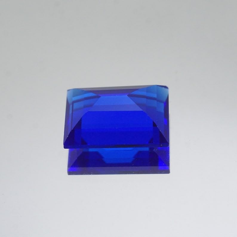 Gemme saphir bleu rectangulaire pour bague, pendentif et collier DIY - 3