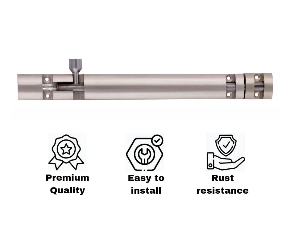 Image of Premium Heavy Aluminium 8 Inch Tower Bolt | Door Stopper | Door Lock Latch for Home, Office Doors,Main Doors,Windows | kundi | chitakni | Chitkini(Satin Finish)(Pack of 4)
