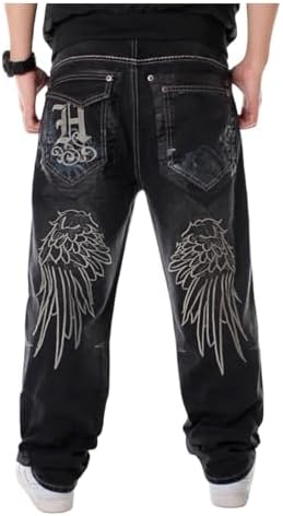 パンツ Y2K Baggy Denim 42 Embroidery HipHop Rap Y2k Baggy Jeans With Wide Leg For Men Vintage Relaxed Fit
