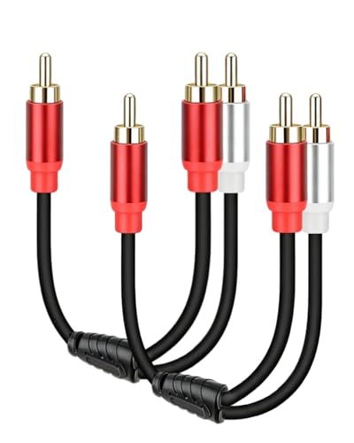 GELRHONR Séparateur RCA 2Pack, séparateur RCA Y mâle à 2mâle, câble audio stéréo pour subwoofers, cinémas maison, haut-parleurs, téléviseurs HD et...