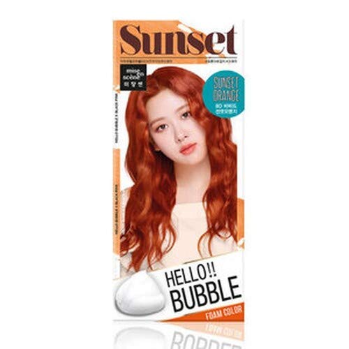 Easy Hair Coloring, mise en scene Hello Bubble Foam Color Vivid Orange [8O Sunset Orange], Self Care DIY Hair Coloring Amore Pacific