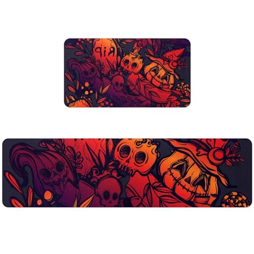 Tapetes de cocina absorbentes para Halloween que evitan resbalones y salpicaduras de agua 2