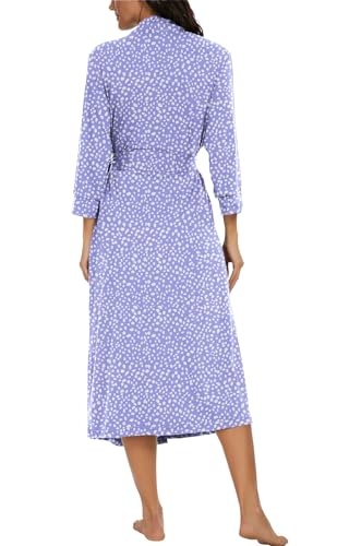 Image of VINTATRE Women Robes Long Knit Bathrobe Lightweight Soft Bath Robe with Pockets
