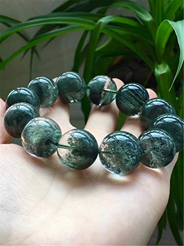 20Mm Genuine Natural Green Phantom Crystal Clear Beads Women Men Bracelet Aaaaa #TOP2