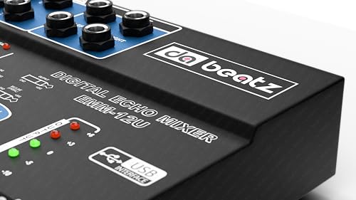 Image of da.beatz. 12 Channel Stereo Echo DJ Mixer With USB & Bluetooth-Ideal For DJ,Parties,Stage Effects,Weddings,Karaoke & Studio Recording-Digital Audio Mixer Professional Sound Channel With Effects(Black)