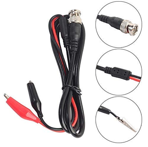 Eatech Multifunction Combination Test Cable Wire BNC Pin Male Plug to Dual Alligator Clip Oscilloscope Test Probe Lead (1 Meter / 100 cm) - Black - Image 2 thumbnail